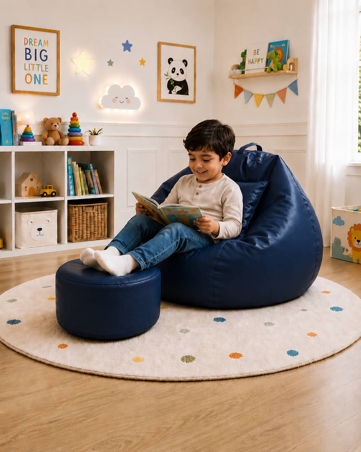 Aarsu Traders Teardrop Bean Bag Cover Leatherette XXL Teardrop Kid Bean Bag