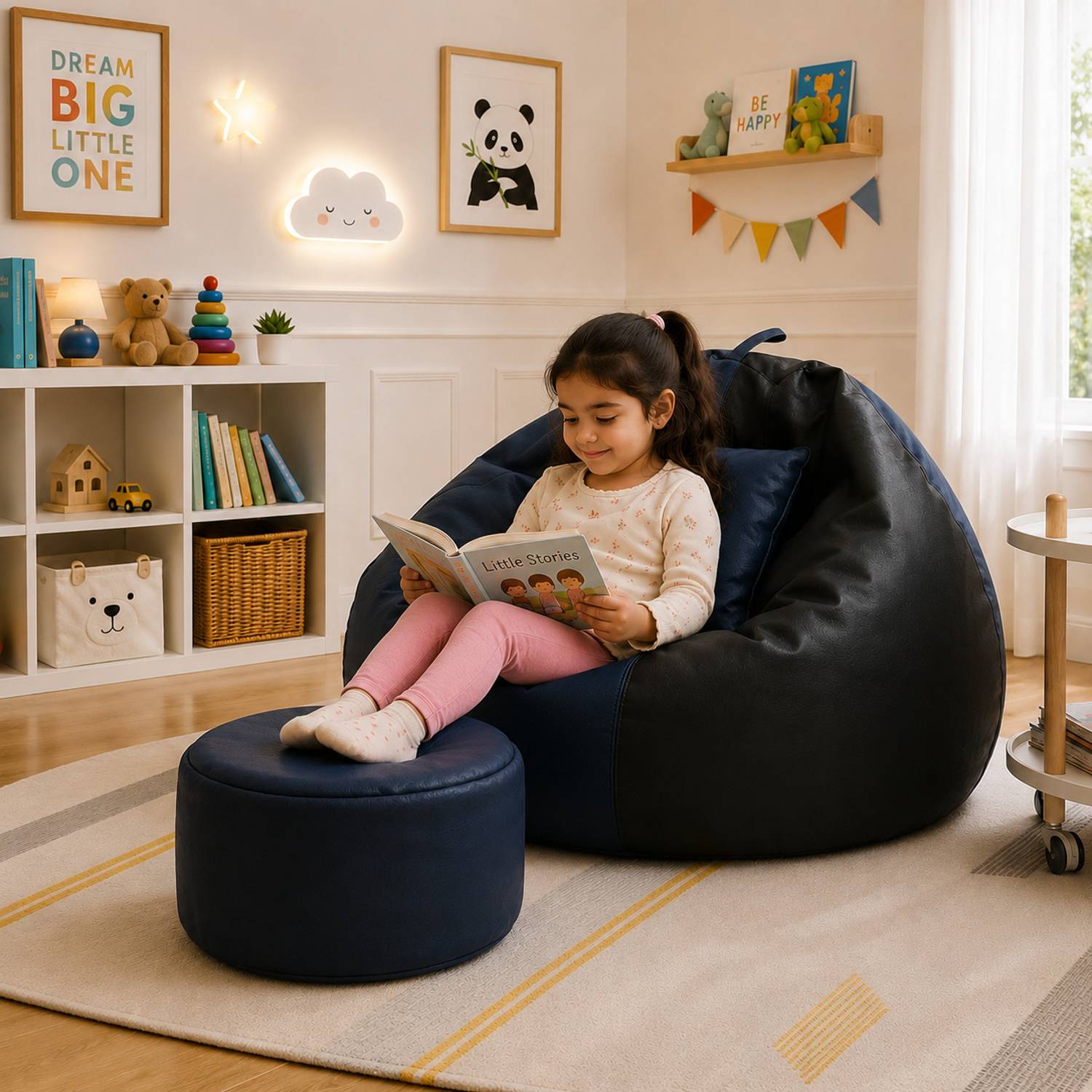 Aarsu Traders Teardrop Bean Bag Cover Leatherette XXL Teardrop Kid Bean Bag