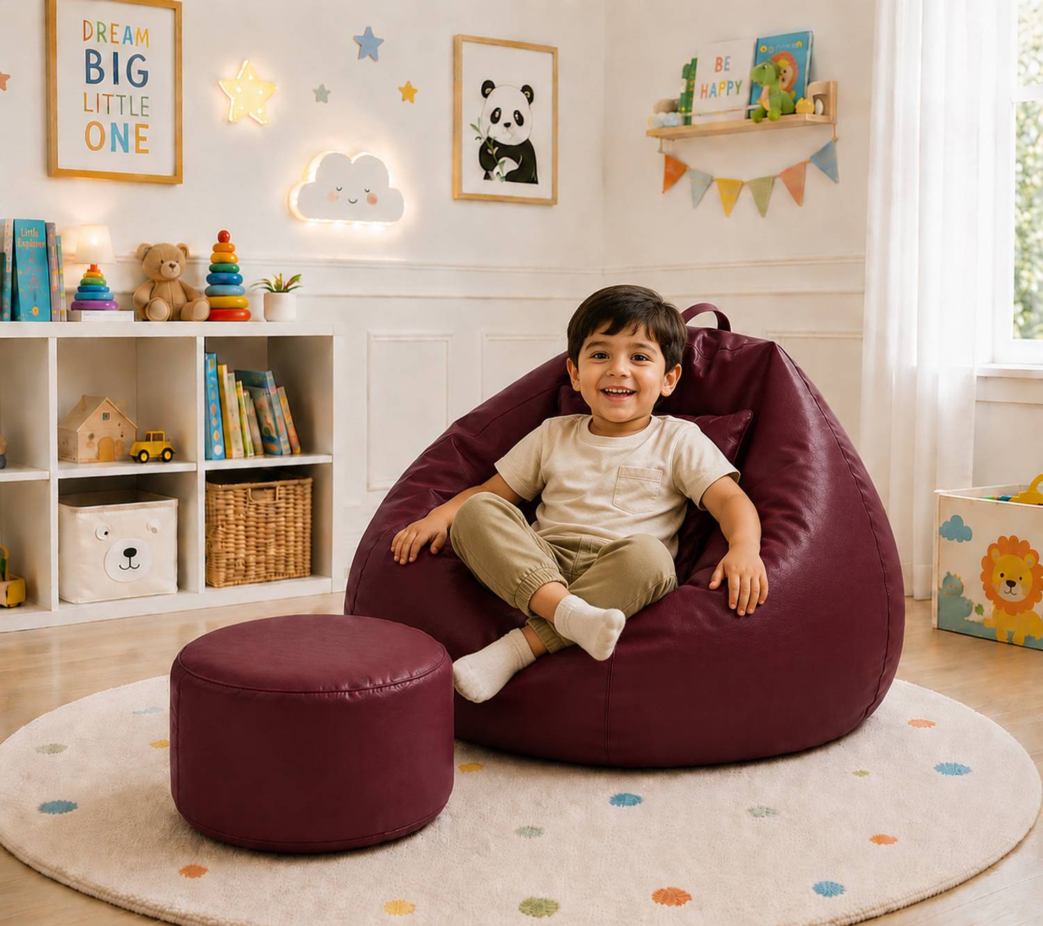 Aarsu Traders Teardrop Bean Bag Cover Leatherette XXL Teardrop Kid Bean Bag