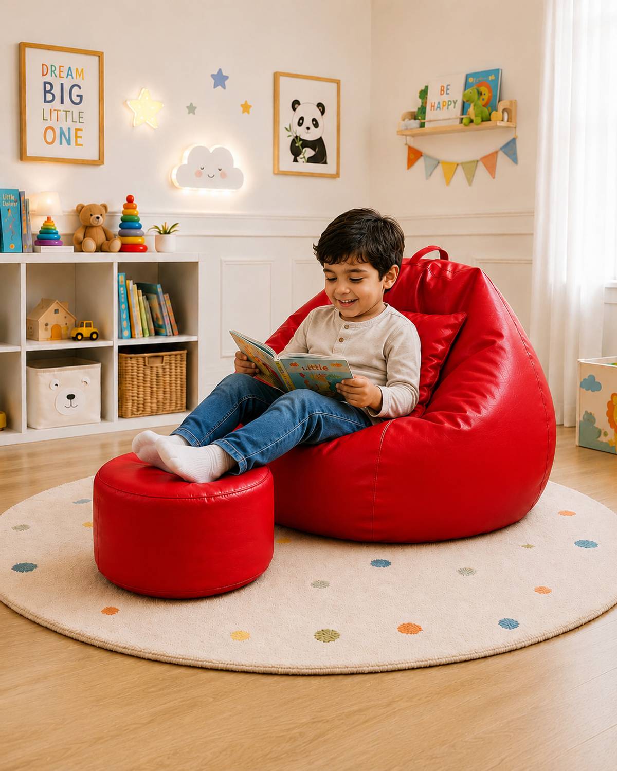 Aarsu Traders Leatherette XXL Teardrop Kid Bean Bag