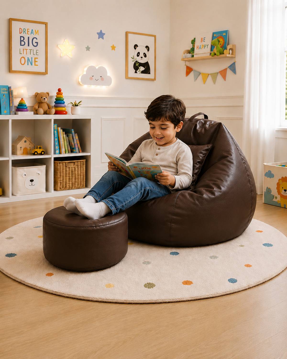 Aarsu Traders Teardrop Bean Bag Cover Leatherette XXL Teardrop Kid Bean Bag