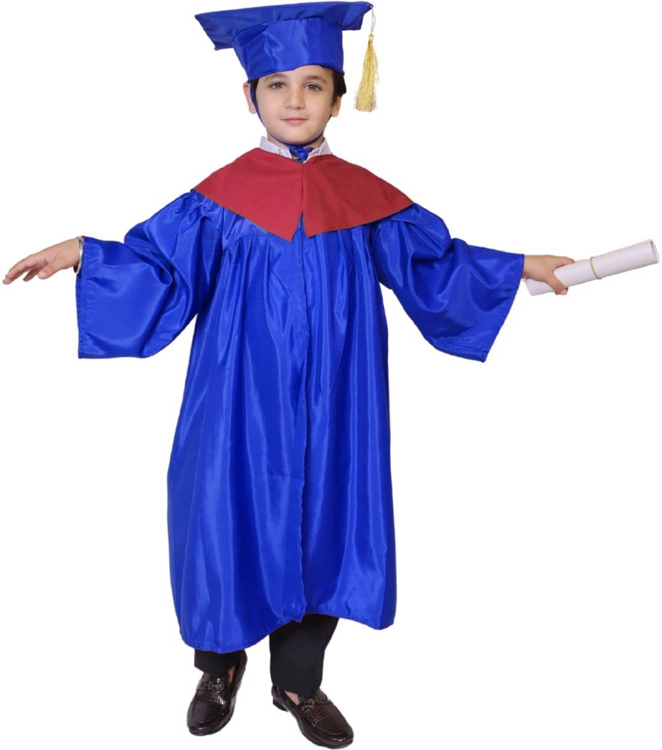 KAKU FANCY DRESSES Convocation Gown For Kids, Graduation Costume with Cap &  Stole - Blue, 5-6 Yrs Kids Costume Wear Price in India - Buy KAKU FANCY  DRESSES Convocation Gown For Kids,