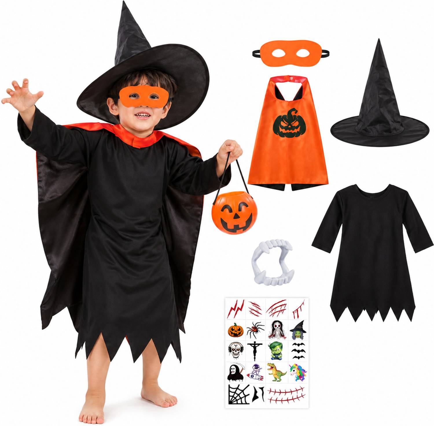 Aavashyak Halloween Dress For Girls and Boys with Accessories | Kids Fancy Witch Costume Kids Costume Wear