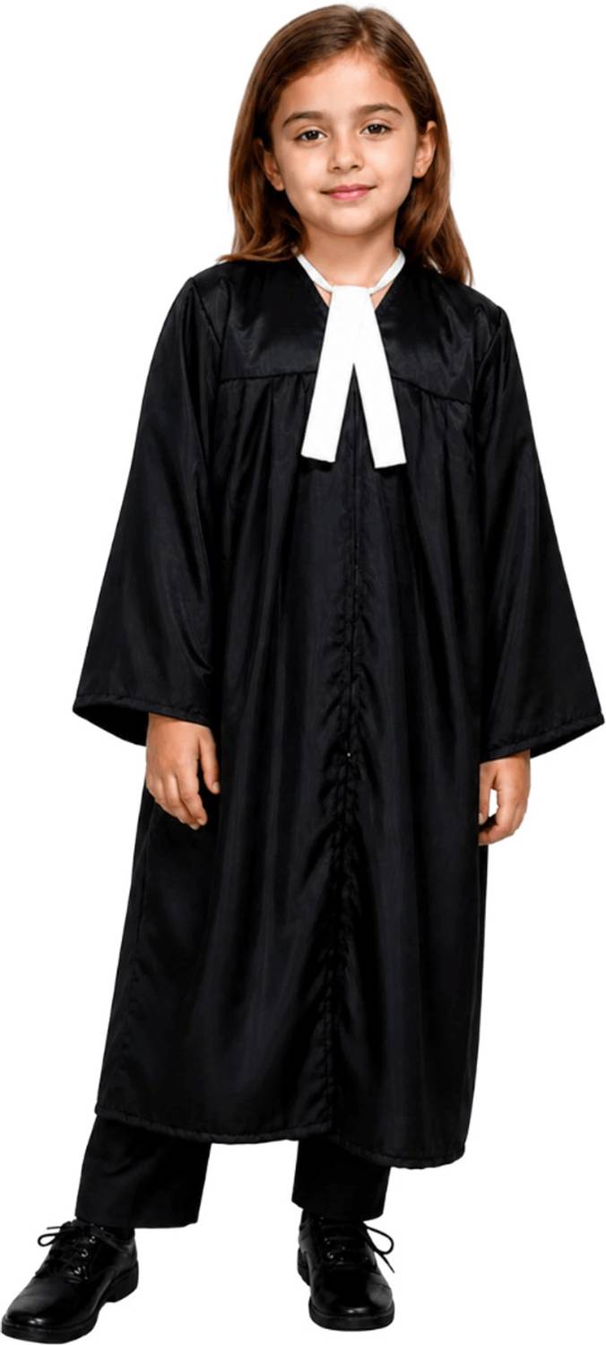 Aavashyak advocate dress costume - Lawyer Black Coat & Gown Set Kids Costume Wear