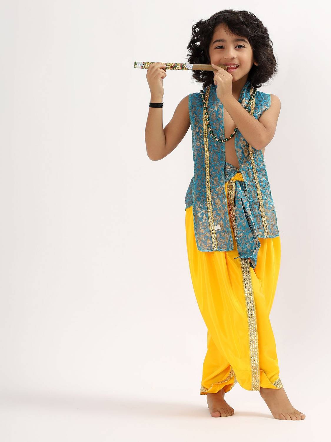 FASHIONASH MINISH TREND Krishana Dress with Accessories Kids Costume Wear