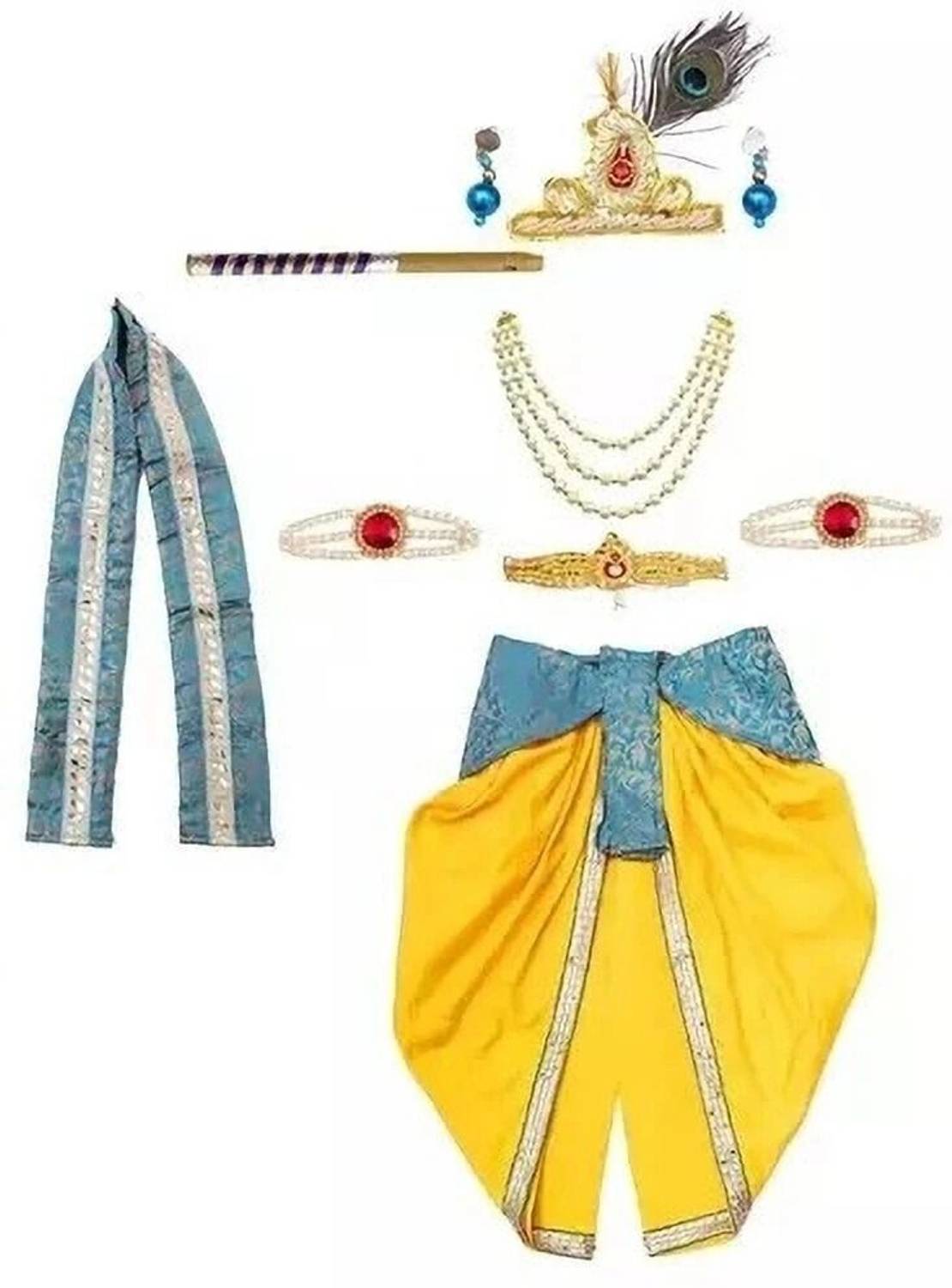 Kinder Feb Krishna Costume with Accessories Kids Costume Wear