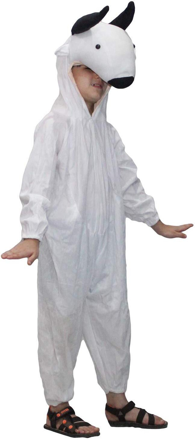 Image of KAKU FANCY DRESSES Cow Dress for Boys & Girls, Domestic Farm Animal Costume - White, 3-4 Years Kids Costume Wear