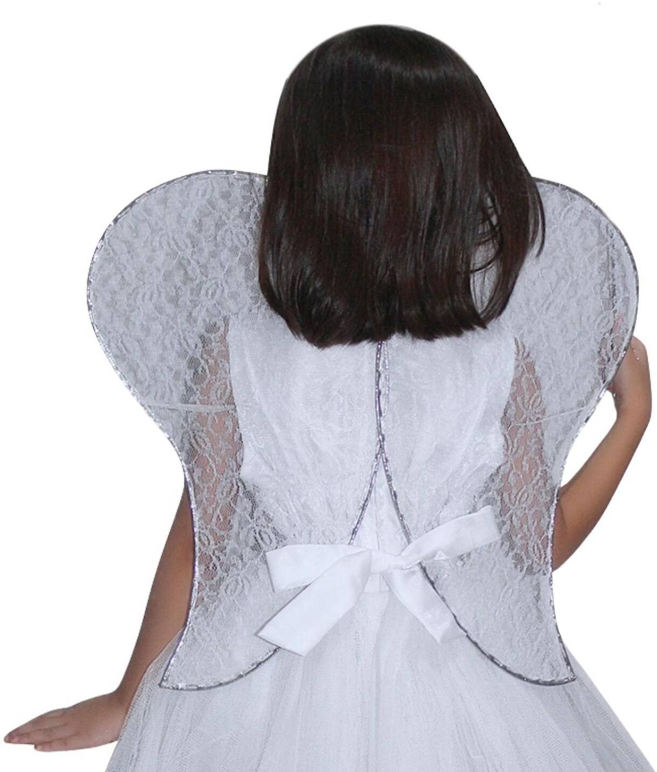 KAKU FANCY DRESSES White Angel Wings with Halo Headband for Girls
