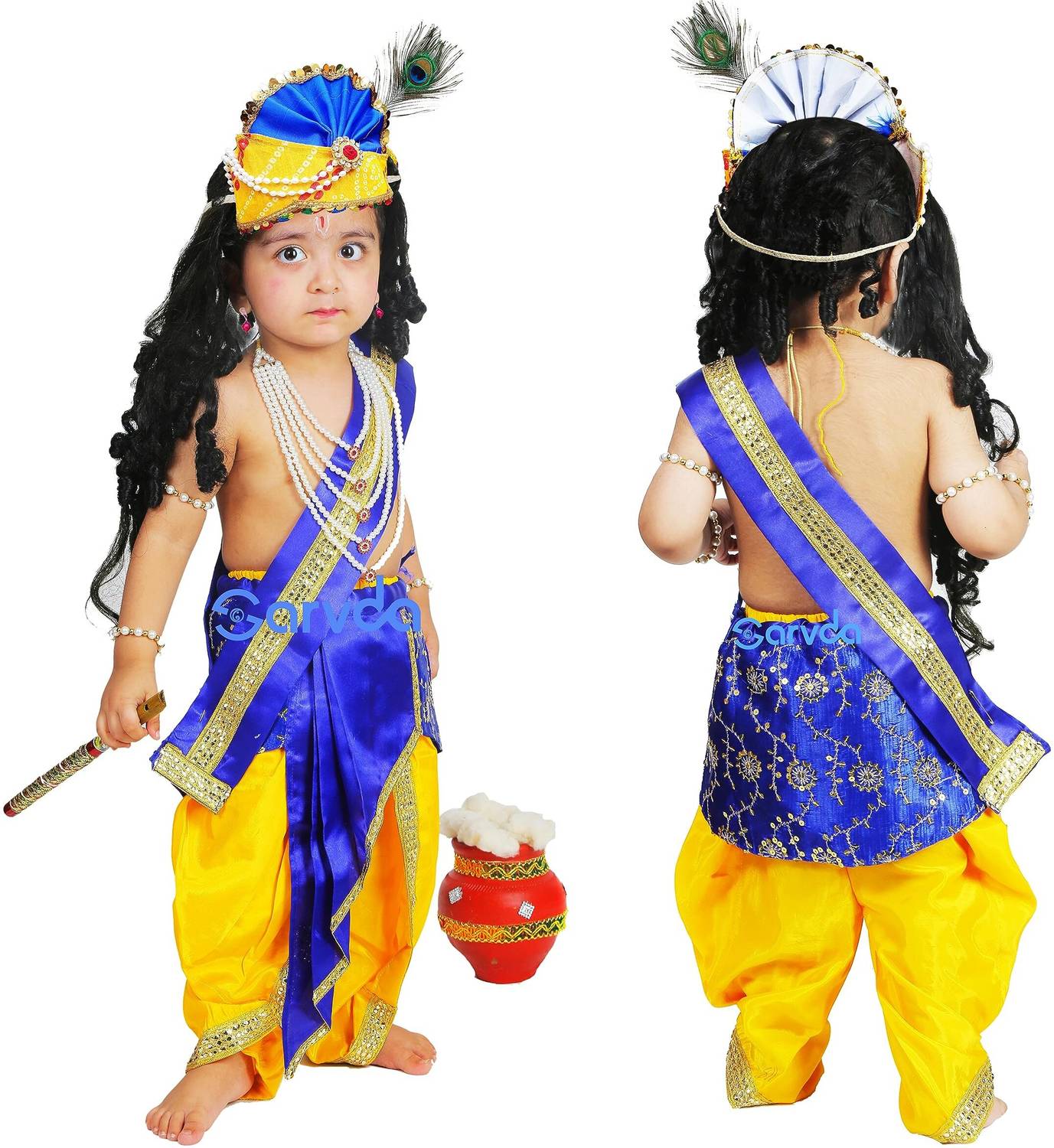 Aavashyak Krishna Dress Set for Kids | Janmashtami Kanha Costumes Kids Costume Wear
