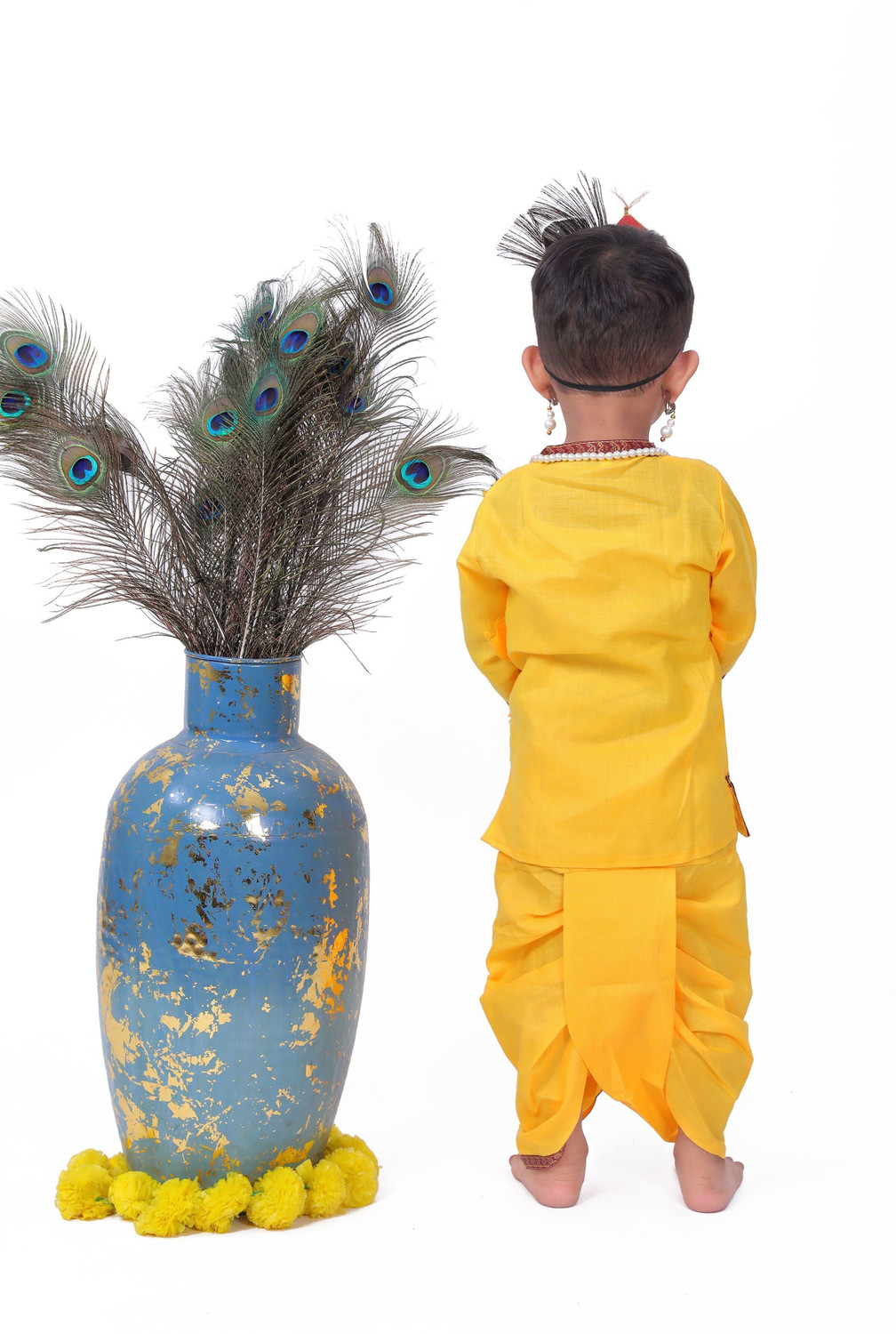 Image of Raj Fancy Dresses Radha and krishna Dress for Kids with Jewellery Accessories for baby Boys Girls Kids Costume Wear