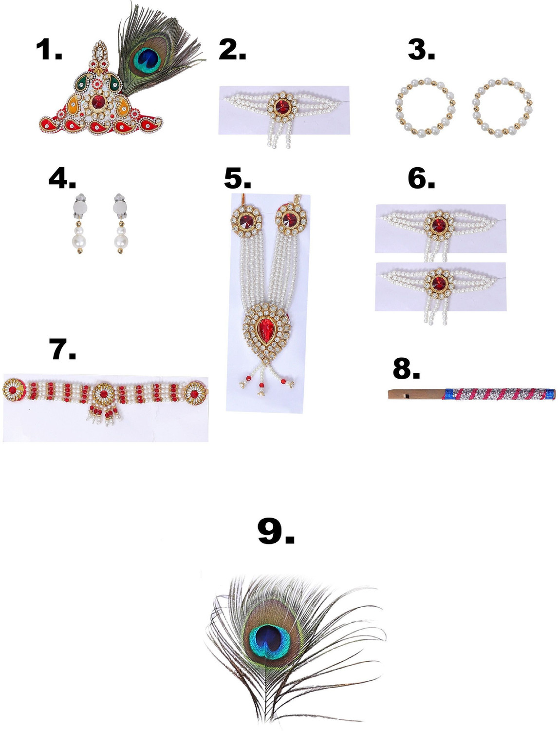 Image of Raj Costumes Krishna Costume Jewellery Set Kids Costume Wear