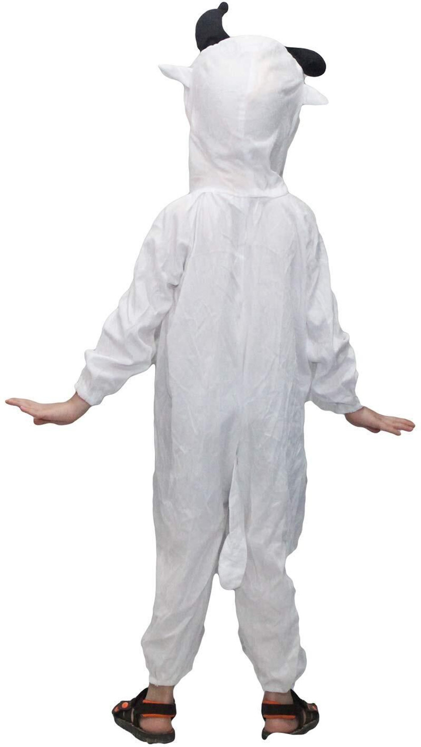 Image of KAKU FANCY DRESSES Cow Dress for Boys & Girls, Domestic Farm Animal Costume - White, 7-8 Years Kids Costume Wear