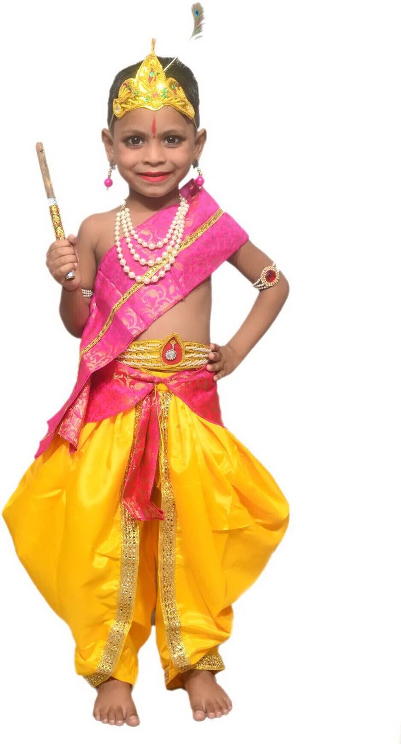 Kinder Feb Krishna Costume with Accessories Kids Costume Wear