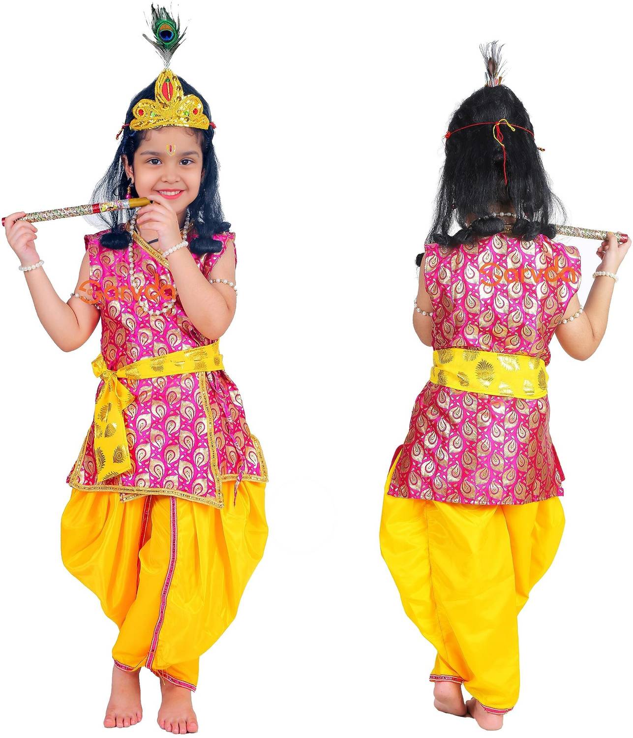 SARVDA Krishna dress for Kids | Kanha dress for boys Girls|Little Baby Krishna for Kids Costume Wear