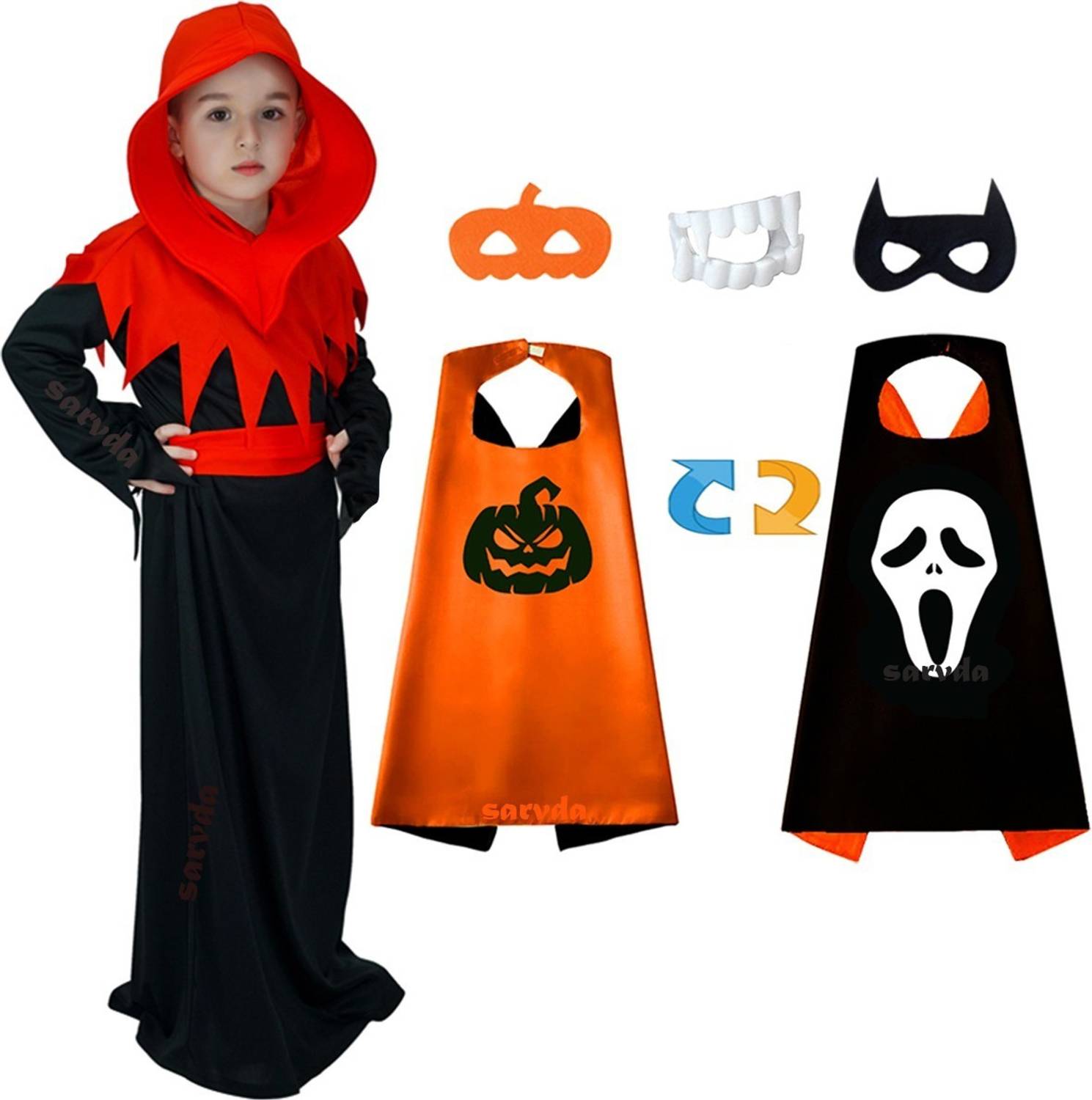 Aavashyak Halloween Costume For kids | Vampire Hood For Boys & Girls with Dracula Cape Kids Costume Wear