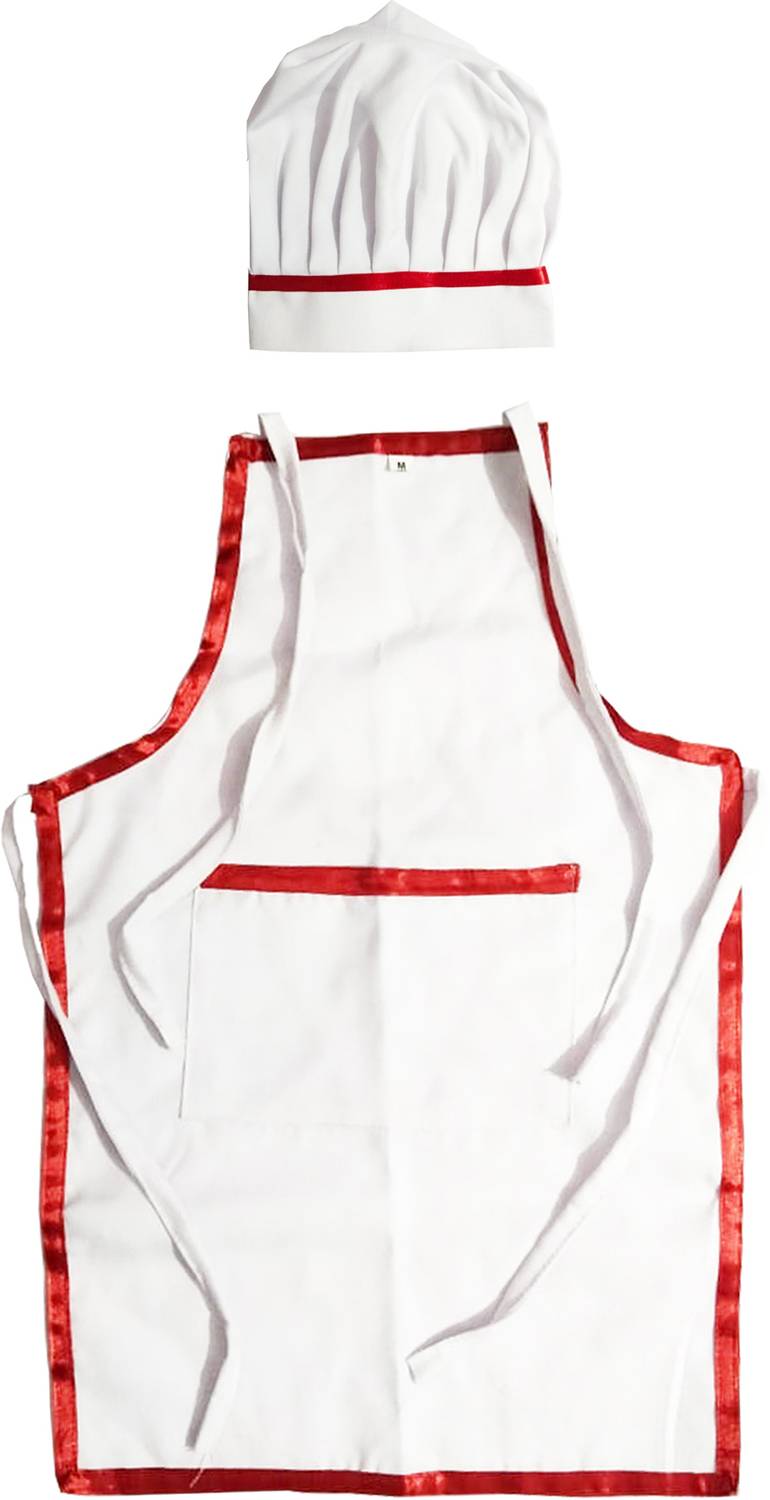 Fany White Chef Apron for Kids with Hate| Color white Apron with