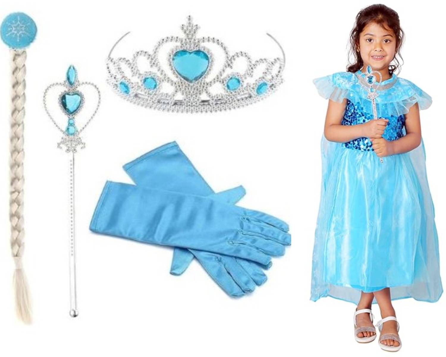 slim fit dress slacks Posh Peanut Girl's Disney Frozen Elsa Tulle Dress in Blue, 10Y-12Y, Viscose from Bamboo main image 0