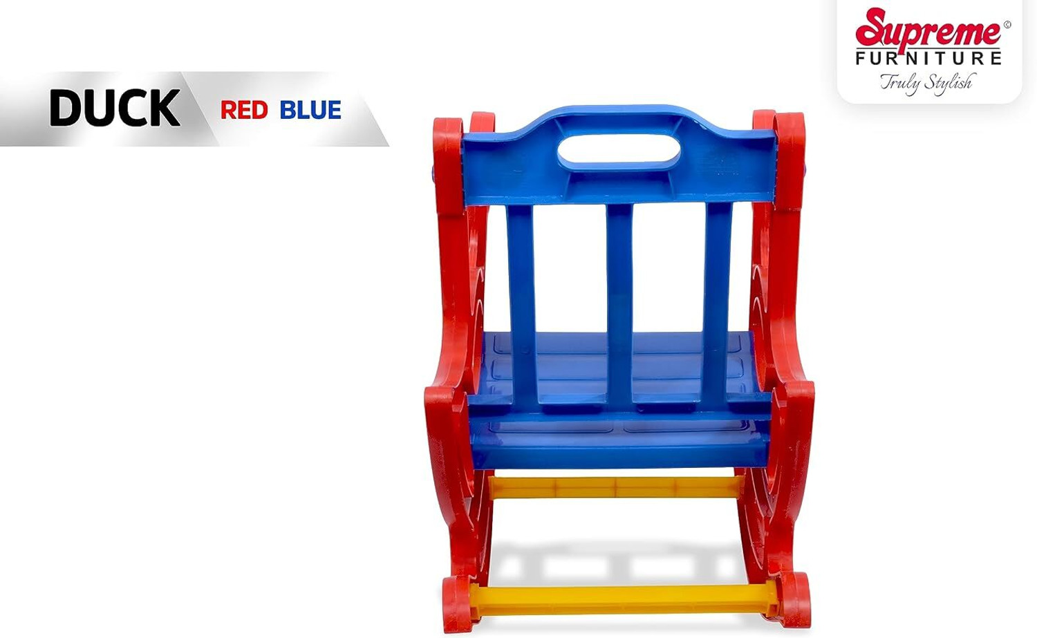 Image of Supreme Duck C Red /Blue Plastic Rocking Chair (Finish Color - Red-Blue, DIY(Do-It-Yourself))