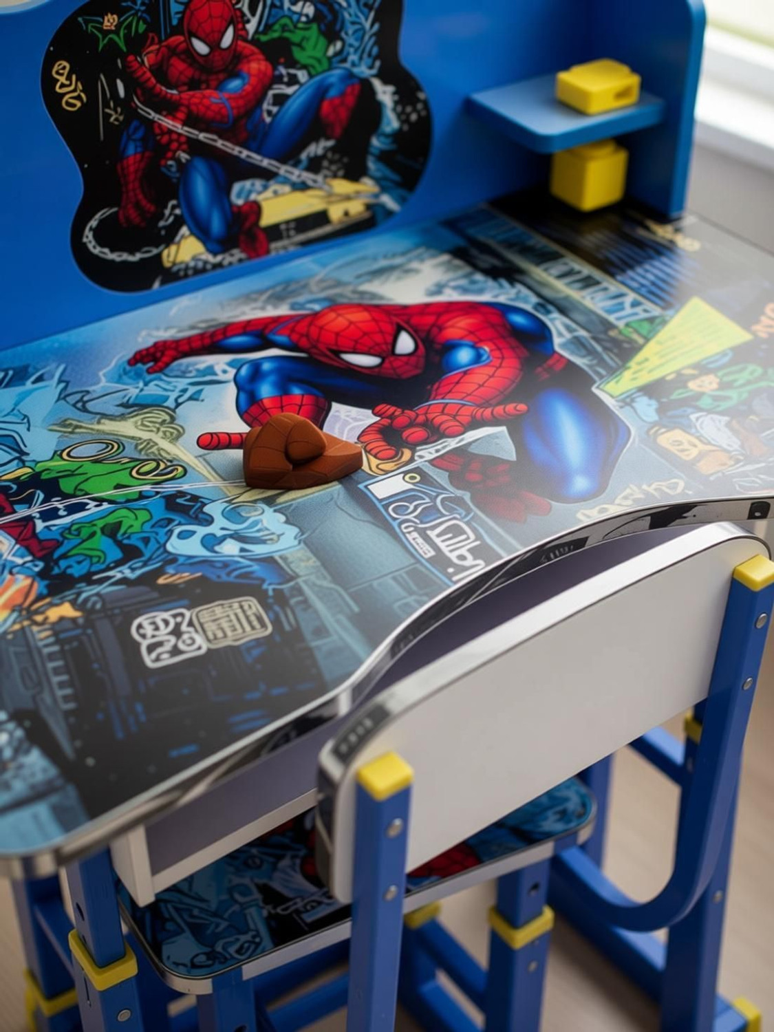 Image of Puci Baby Desk Chair for Kids Study Table Chair with Cartoon Printed & High Backrest Metal Desk Chair