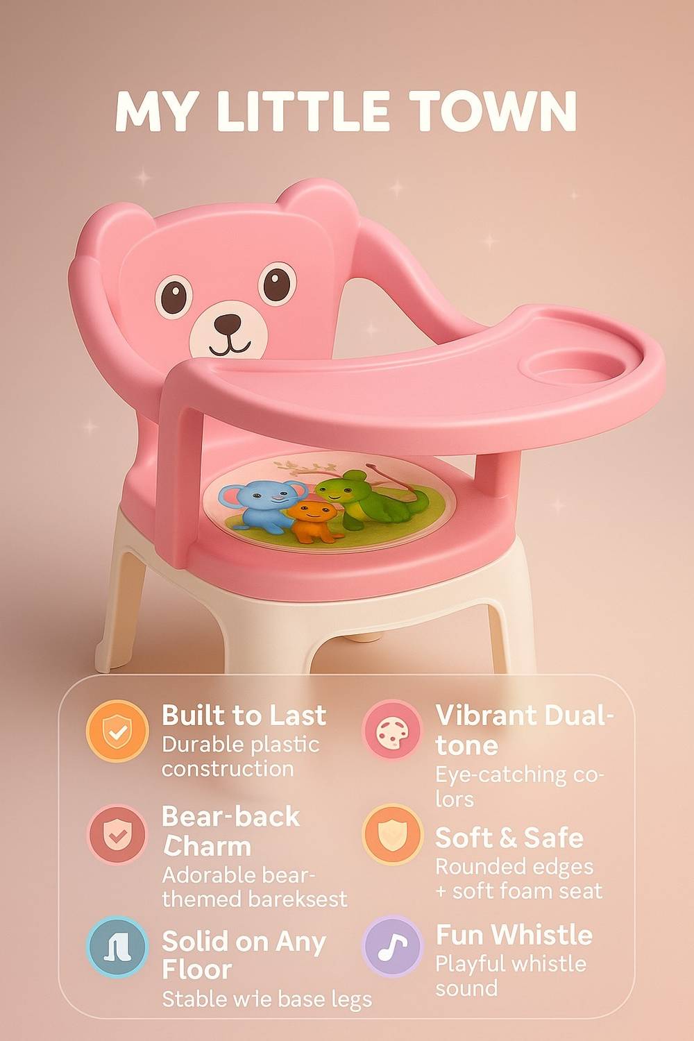 MY LITTLE TOWN Kids Feeding Chair Pink 01 - Image 4
