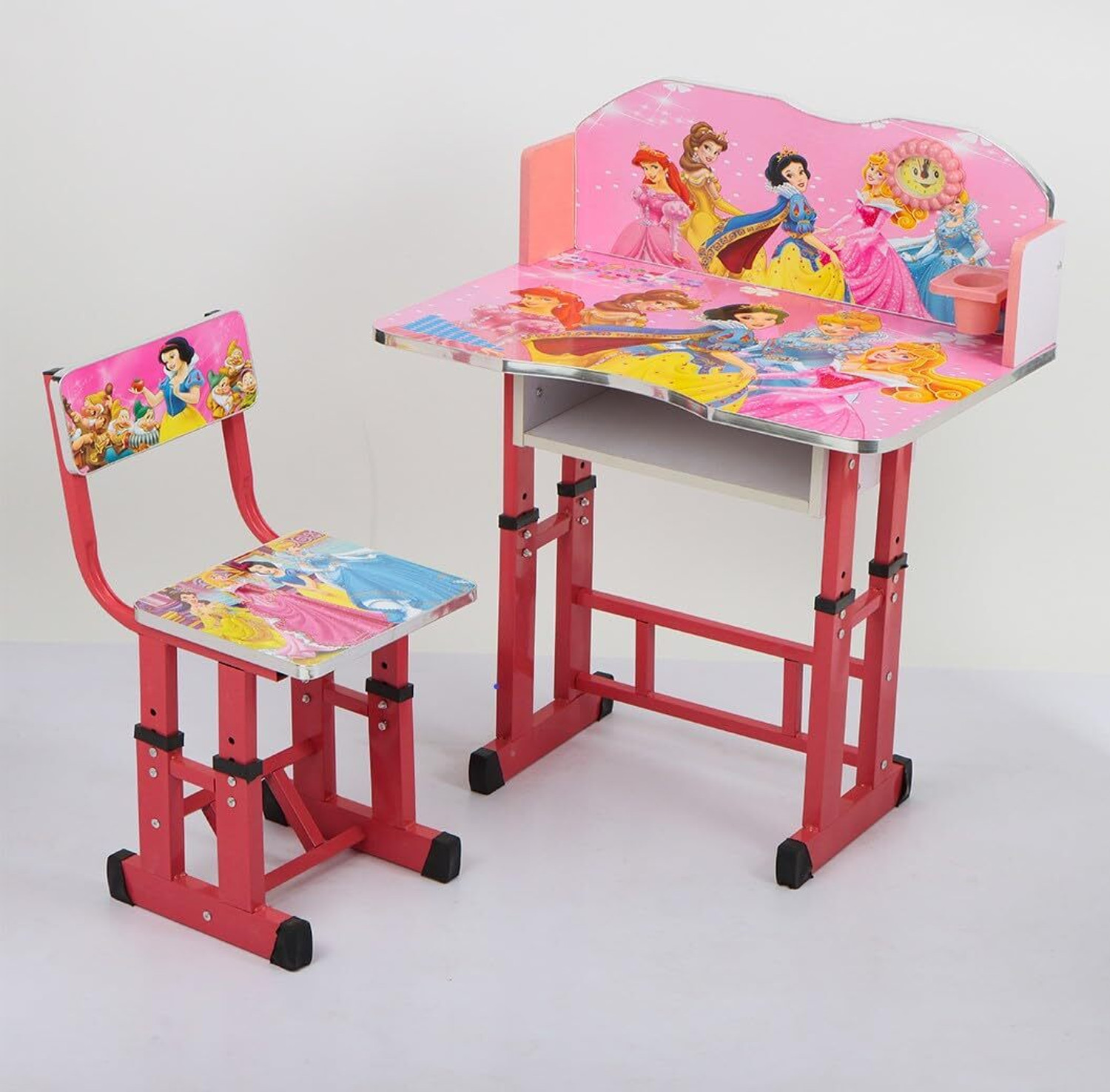 Image of Puci Baby Desk /Kids study Table chair height adjustable Solid Wood Study Table