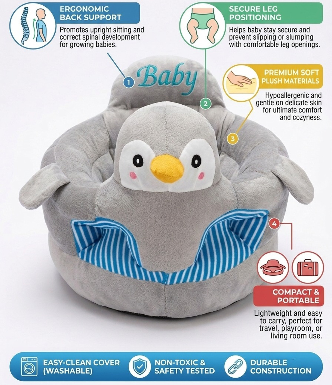 Image of VEERA HOMES Baby Sofa for kids seating Fabric Sofa