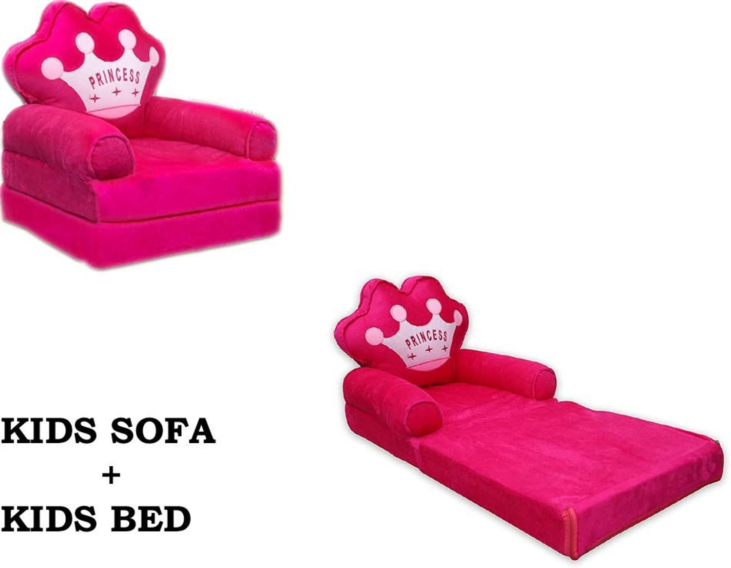 Image of BLENZZA DECO Baby Fold able Sofa Cum Bed 0 to 2 Years Fabric Sofa