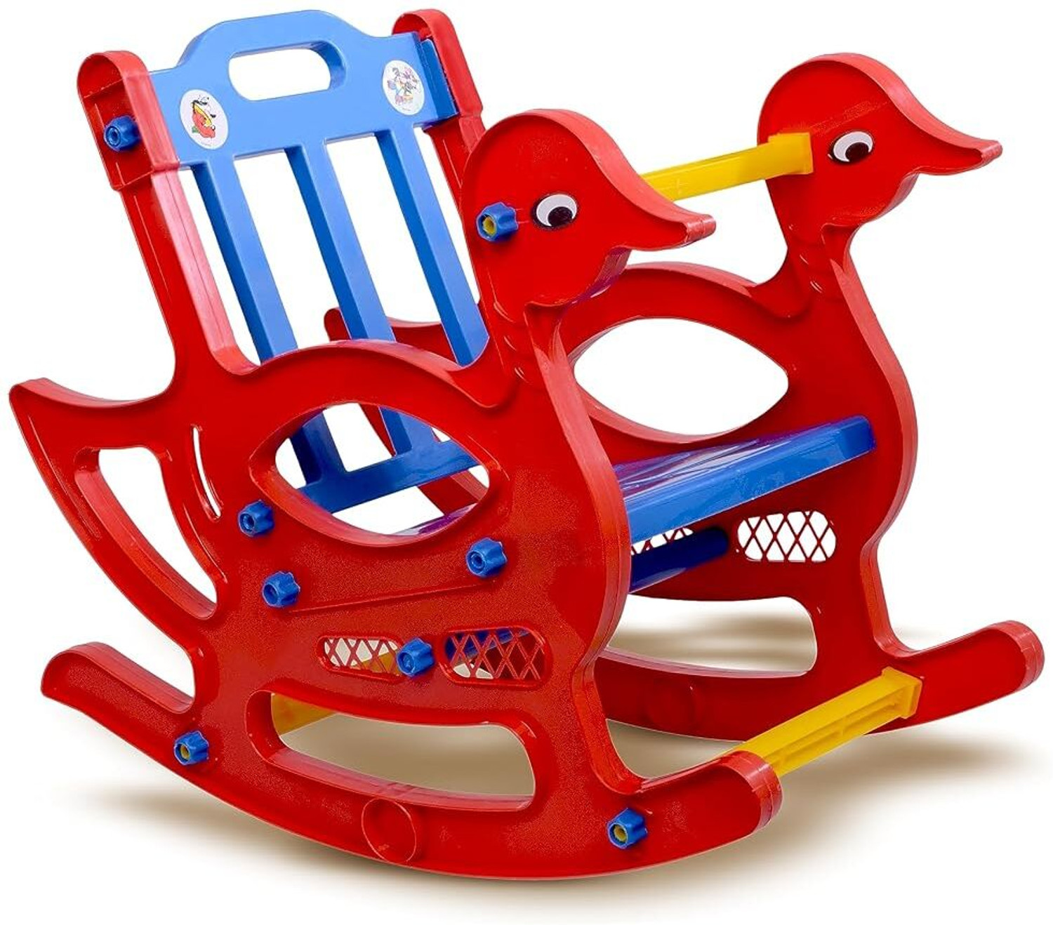 Image of Supreme Duck C Red /Blue Plastic Rocking Chair (Finish Color - Red-Blue, DIY(Do-It-Yourself))