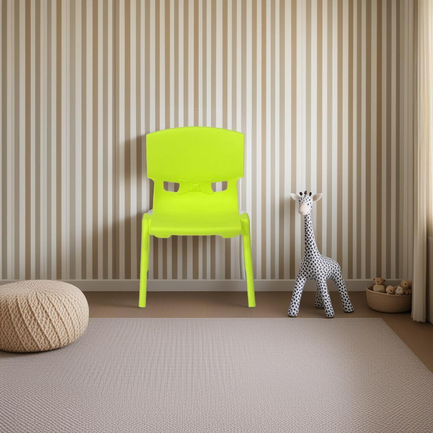 Image of Nilkamal LIME LIGHT GREEN CHAIR FOR KIDS DAY TO DAY ACTIVITIES Plastic Chair (Finish Color - GREEN, Pre-assembled)