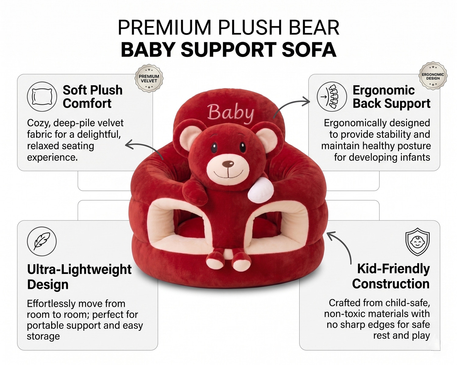 Image of VRD Baby Sofa Seating Chair Fabric Sofa