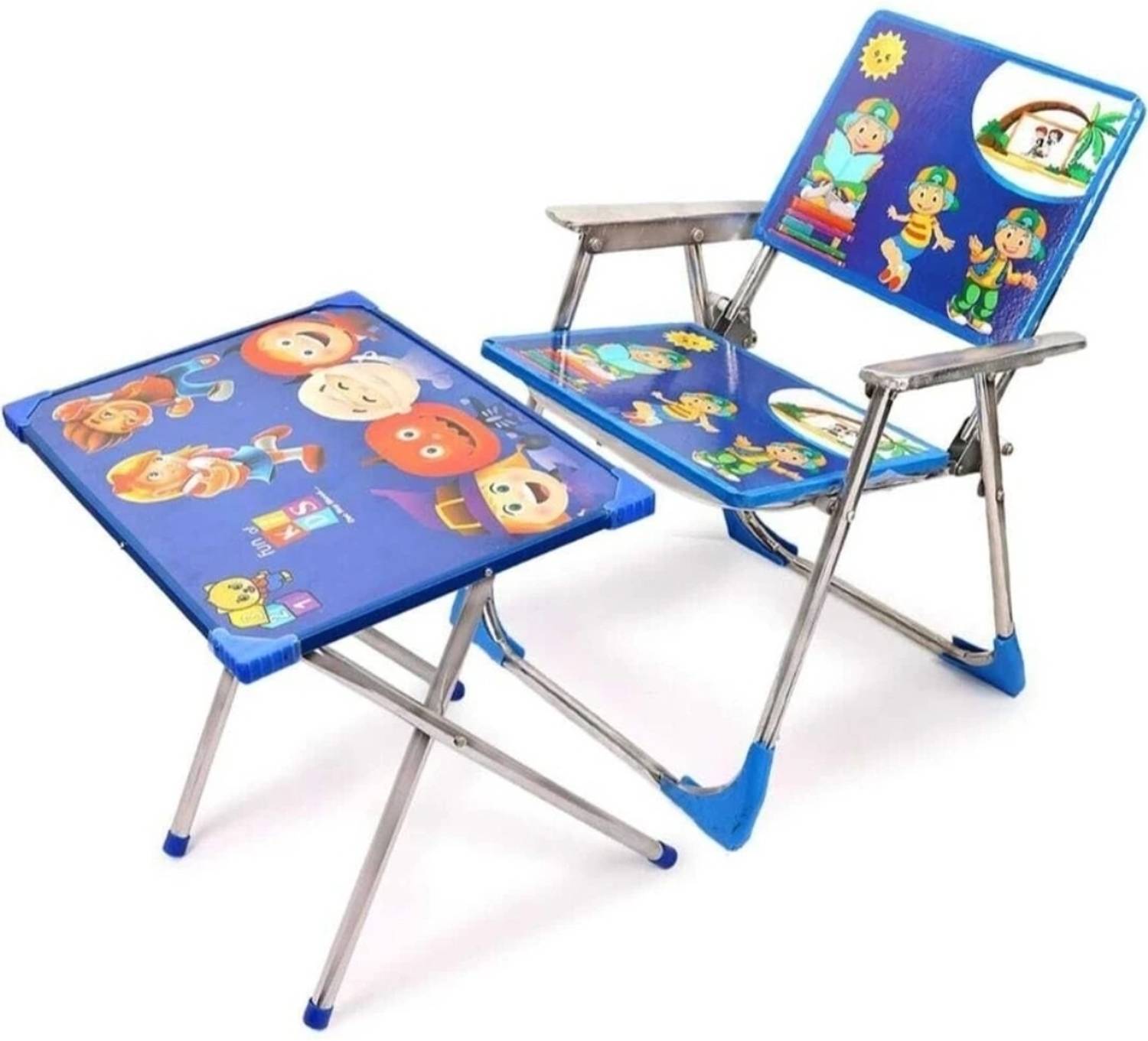 BEERIDE Blue color table chair set Leatherette Chair