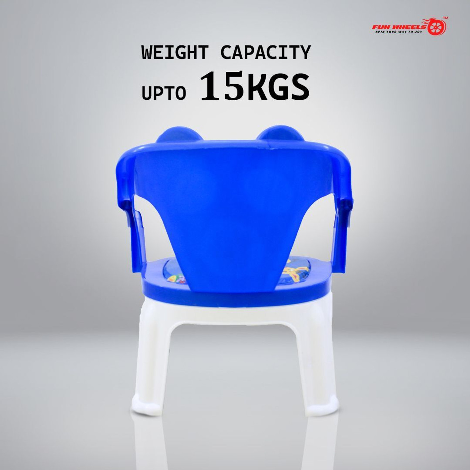 Image of FUN WHEELS Comfortable Kids Plastic Chair for Study, Play & Sitting (Blue) Plastic Chair (Finish Color - BLUE, Pre-assembled)