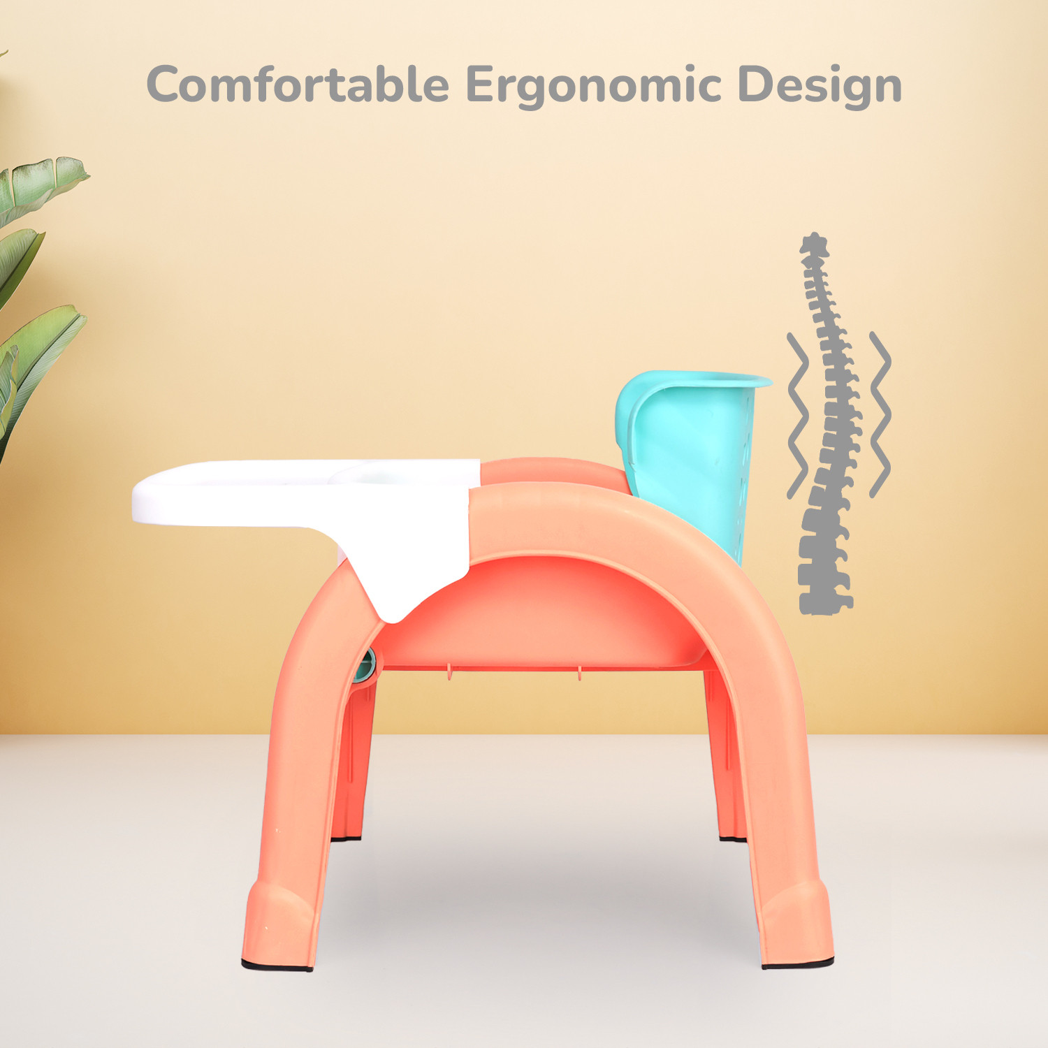 Image of R for Rabbit Jelly Bean 3-in-1 Baby Study / Shampoo & Kid Seating Chair with High Backrest Plastic Chair