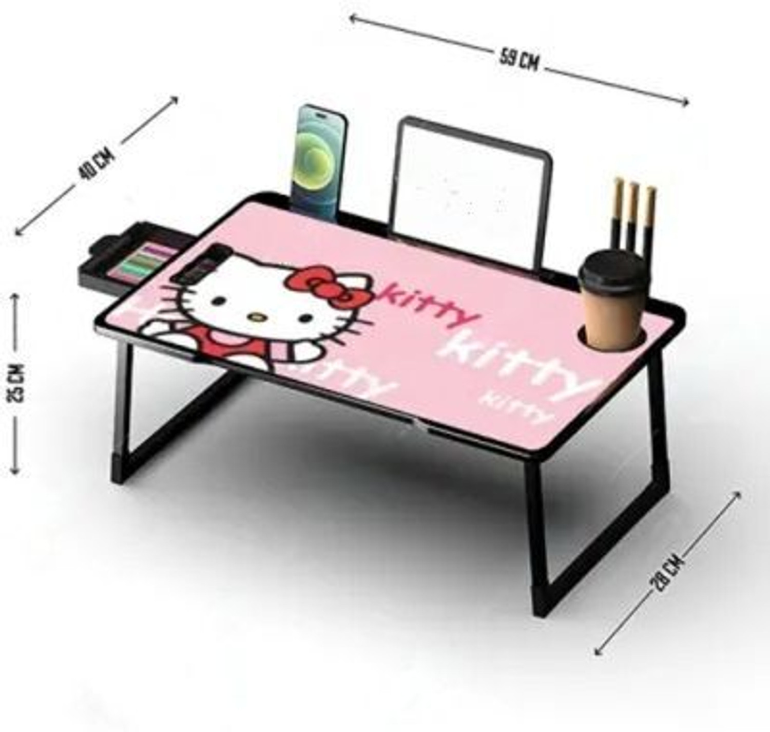 Image of KHODAL ARTH US BIDING Hello-Kitty COATED Laptop Study Table Engineered Wood Study Table