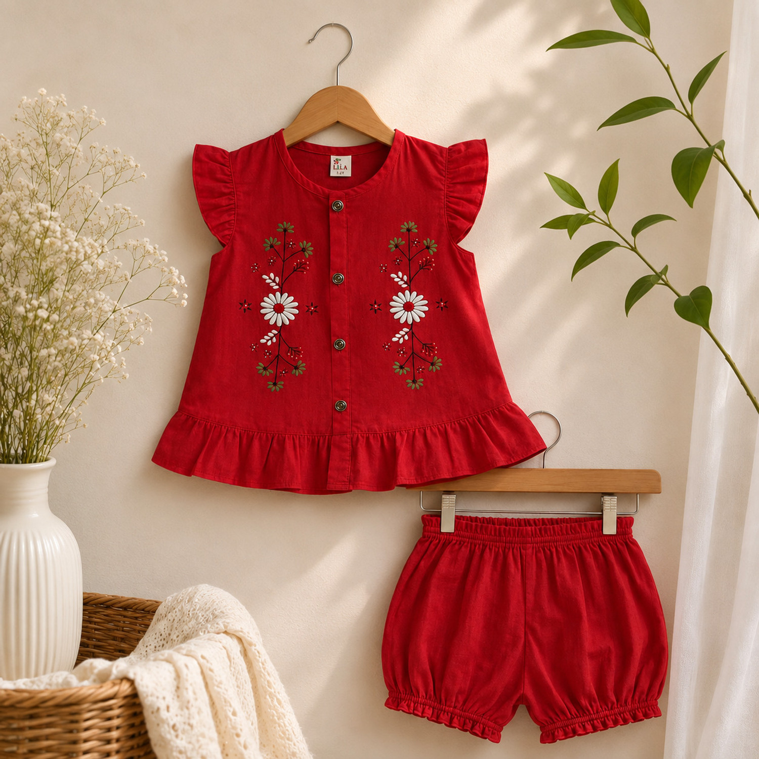 Image of kaji dresses Girls Party(Festive) Top Dress (Peppy Red)