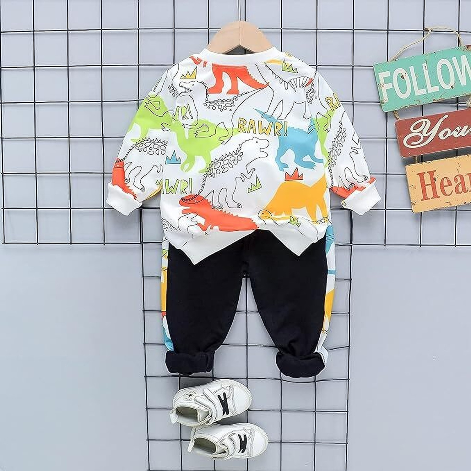 Image of Googogaaga Baby Boys Casual Sweatshirt Pant (White)