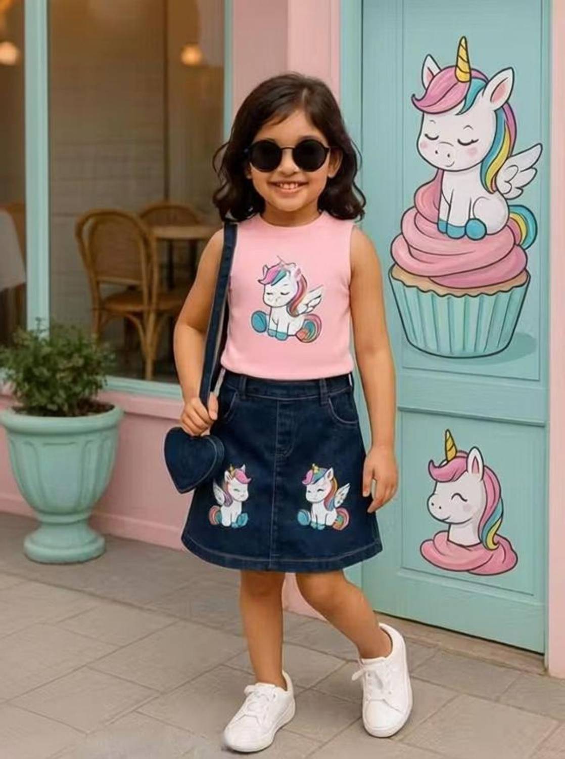 alvion Girls Casual Top Skirt