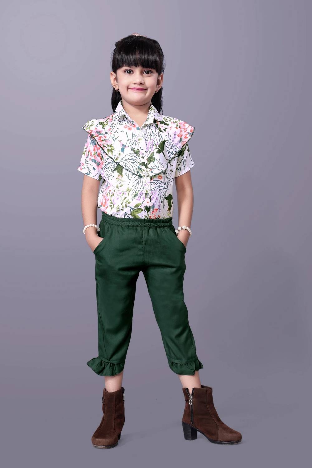 Aarya Designer Girls Party(Festive) Shirt Pant