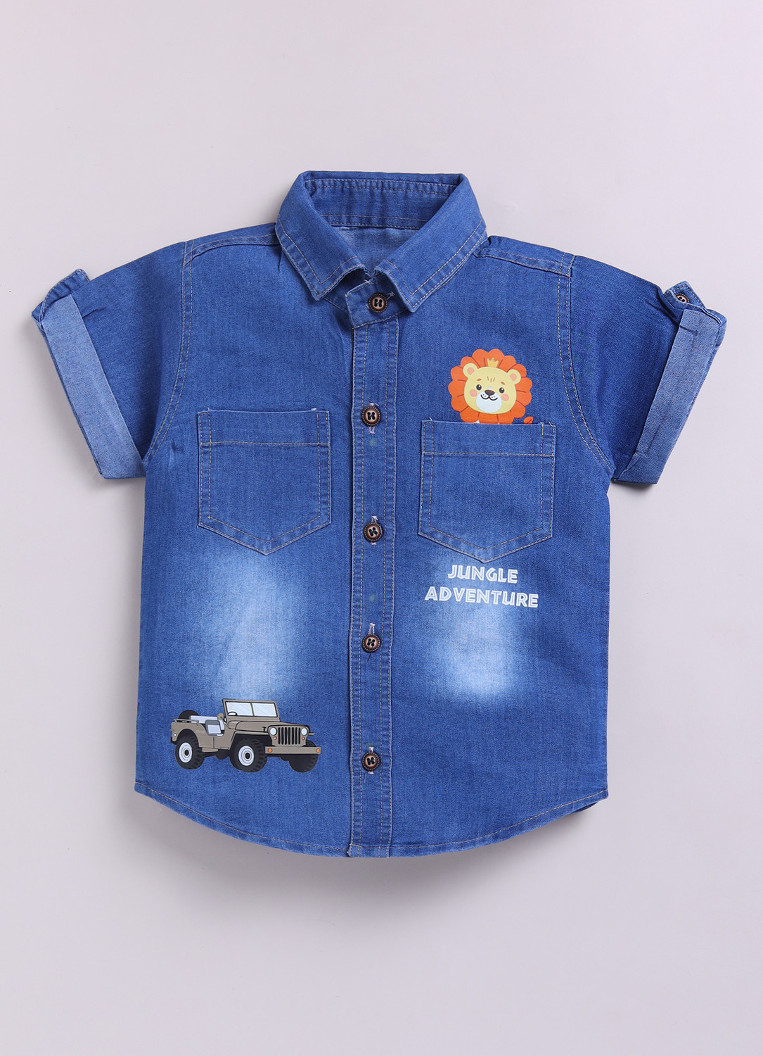 Image of Boys Squad Boys Casual Shirt Shorts (Blue)