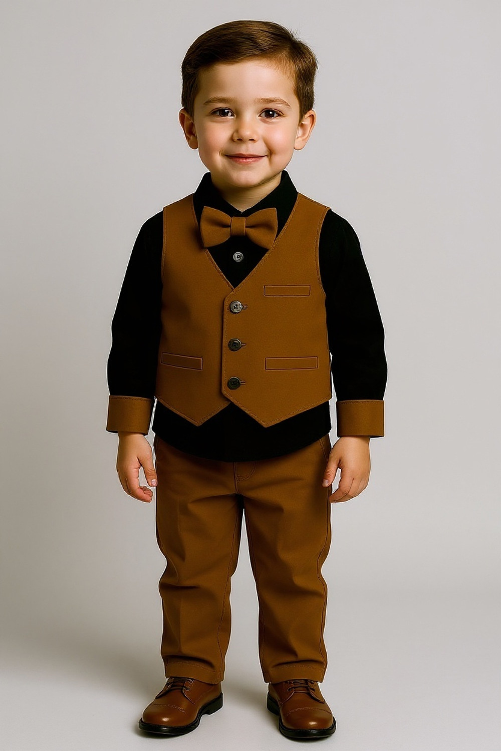 Image of Fabmytra Boys Party(Festive) Vest Shirt, Pant, Bow Tie