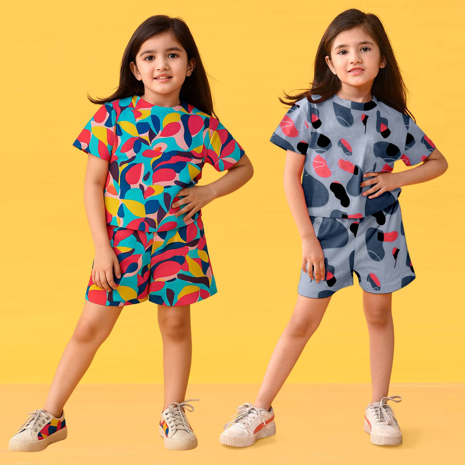 Bansi Fashion Kids Nightwear Baby Girls Printed Cotton Blend