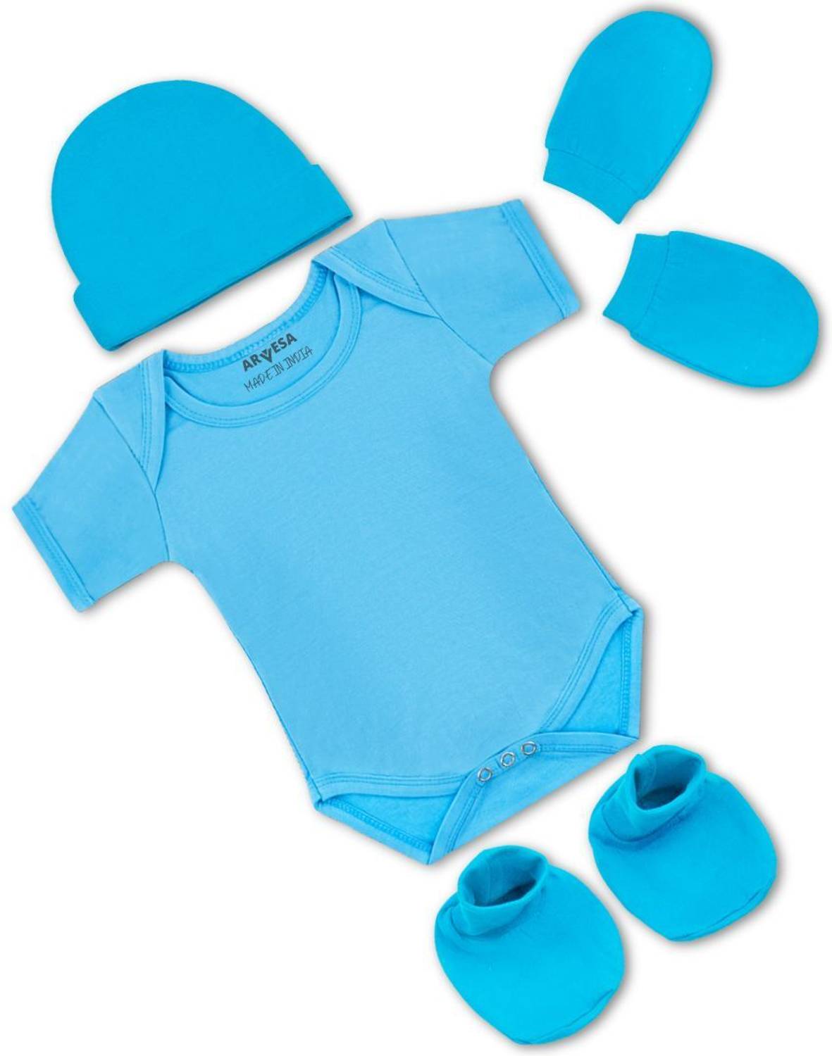 ARVESA Baby Boys & Baby Girls Casual Romper Cap, Bootie, Mitten