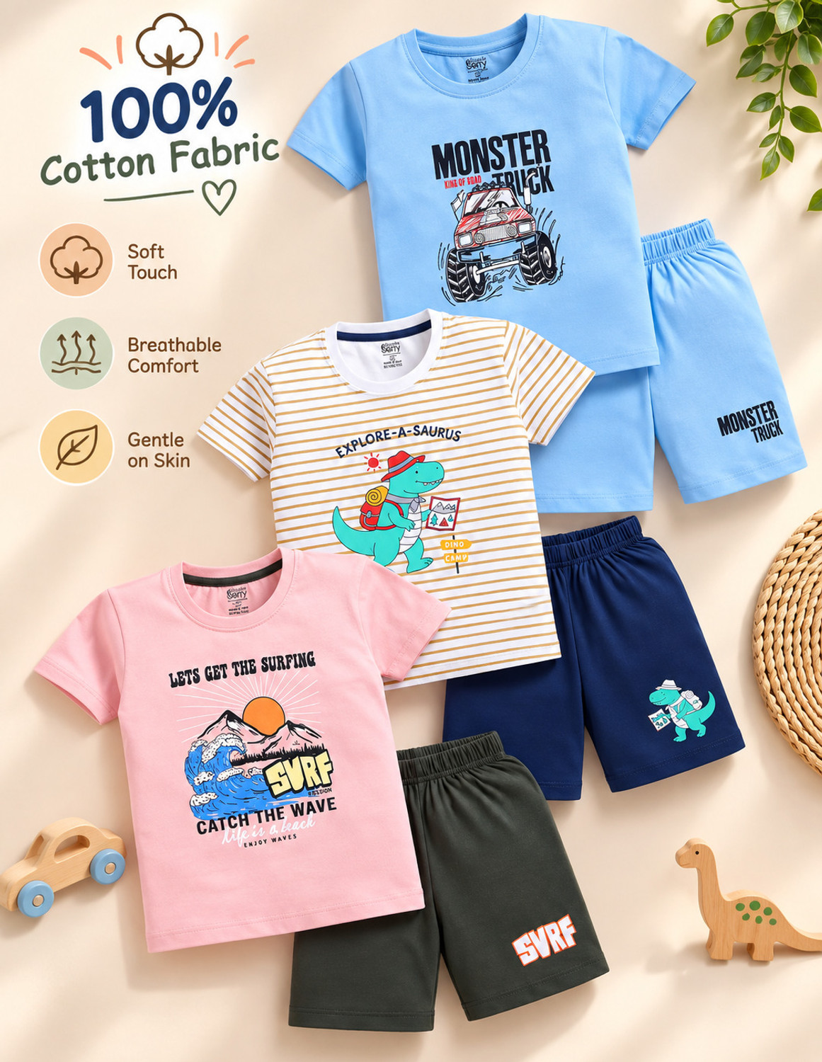 Blushh Berry Boys Casual T-shirt Shorts