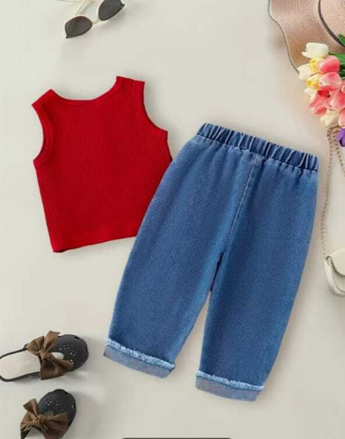 Image of RAHMANSKSAFIUR Baby Girls Party(Festive) Top Jeans