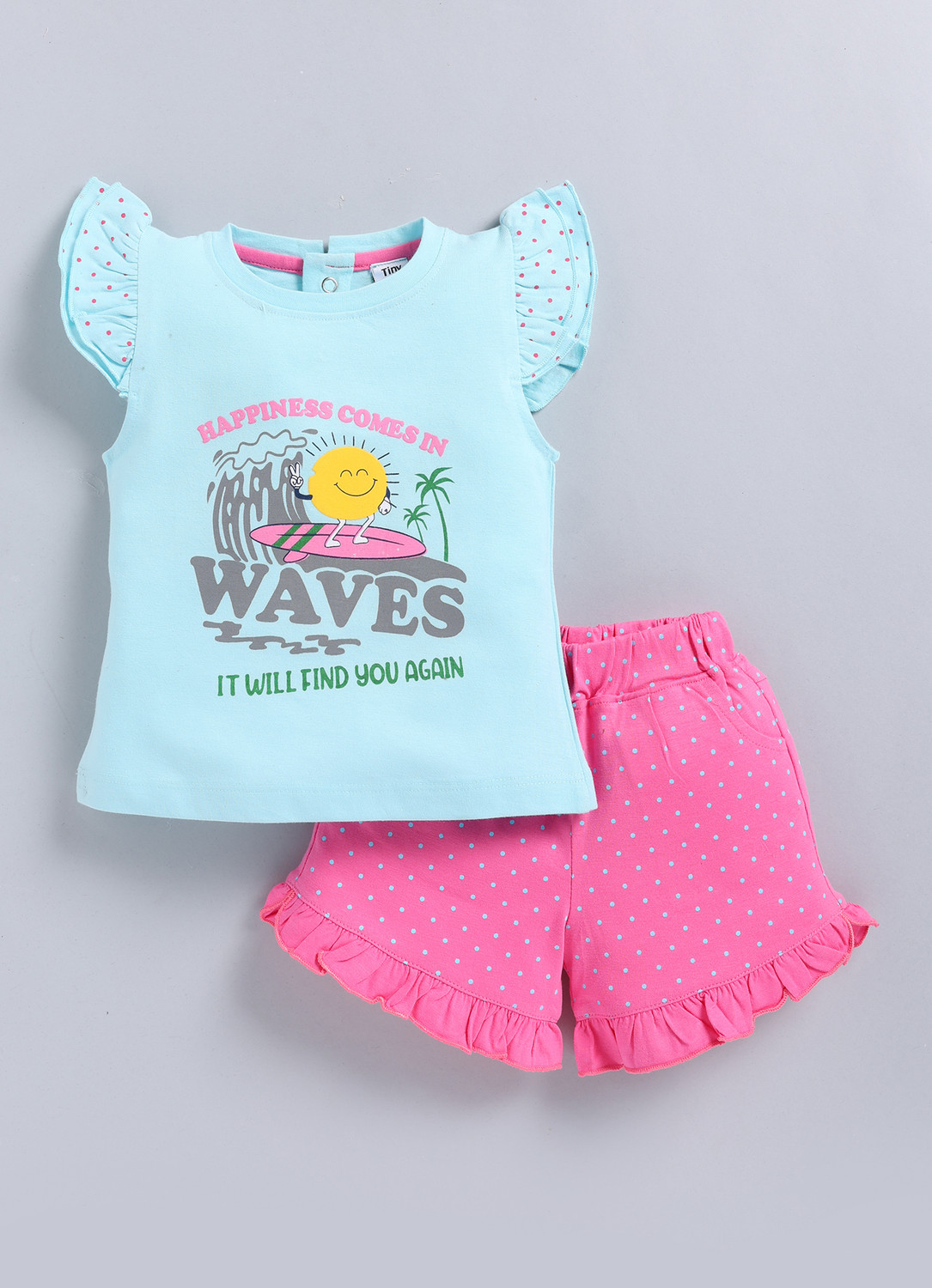 Image of TINY BINY Baby Girls Casual Top Shorts