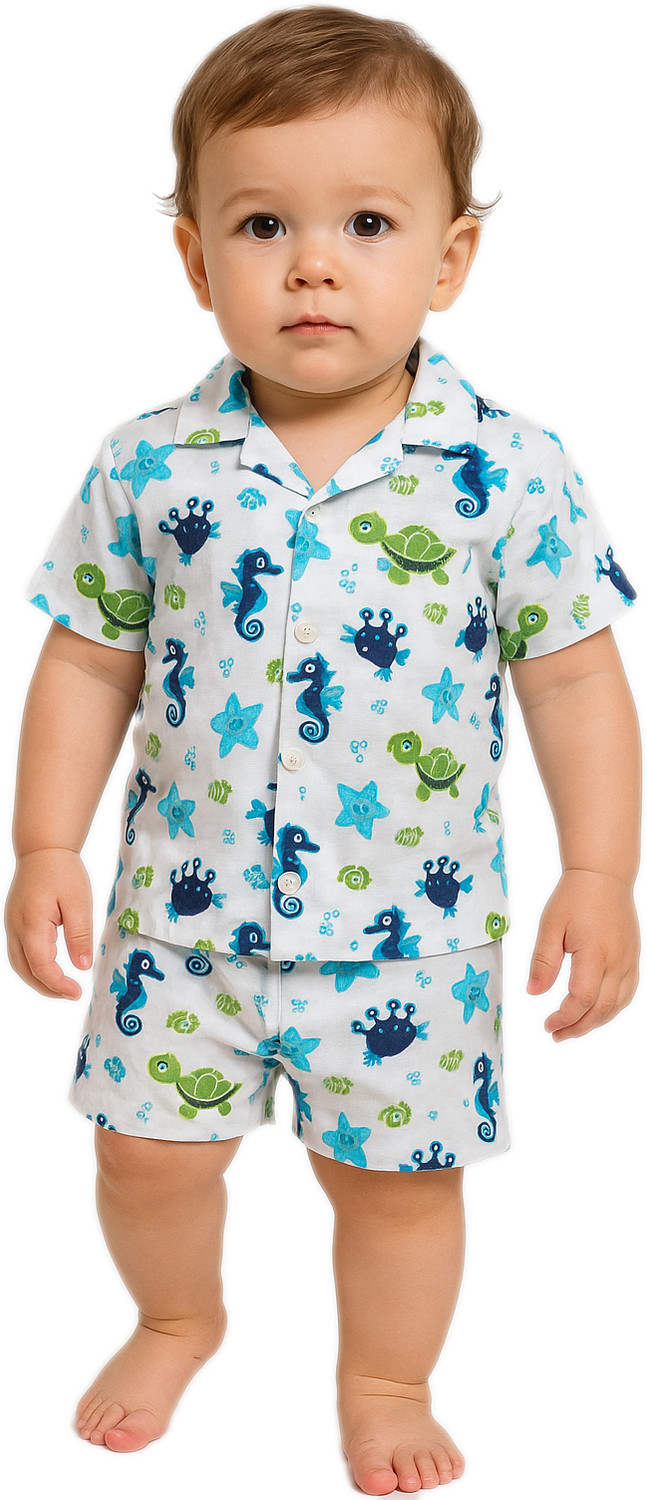 Image of Sathiyaas Baby Boys Casual Shirt Shirt, Shorts