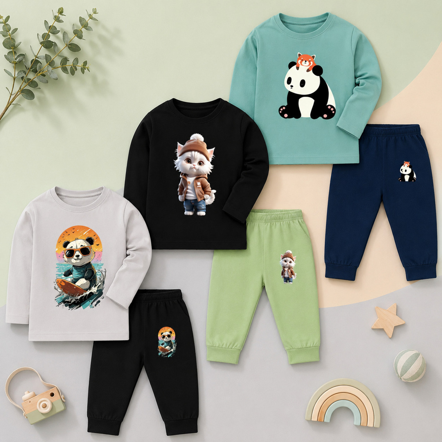 Lavi-Tavi Baby Boys & Baby Girls Casual T-shirt Pyjama