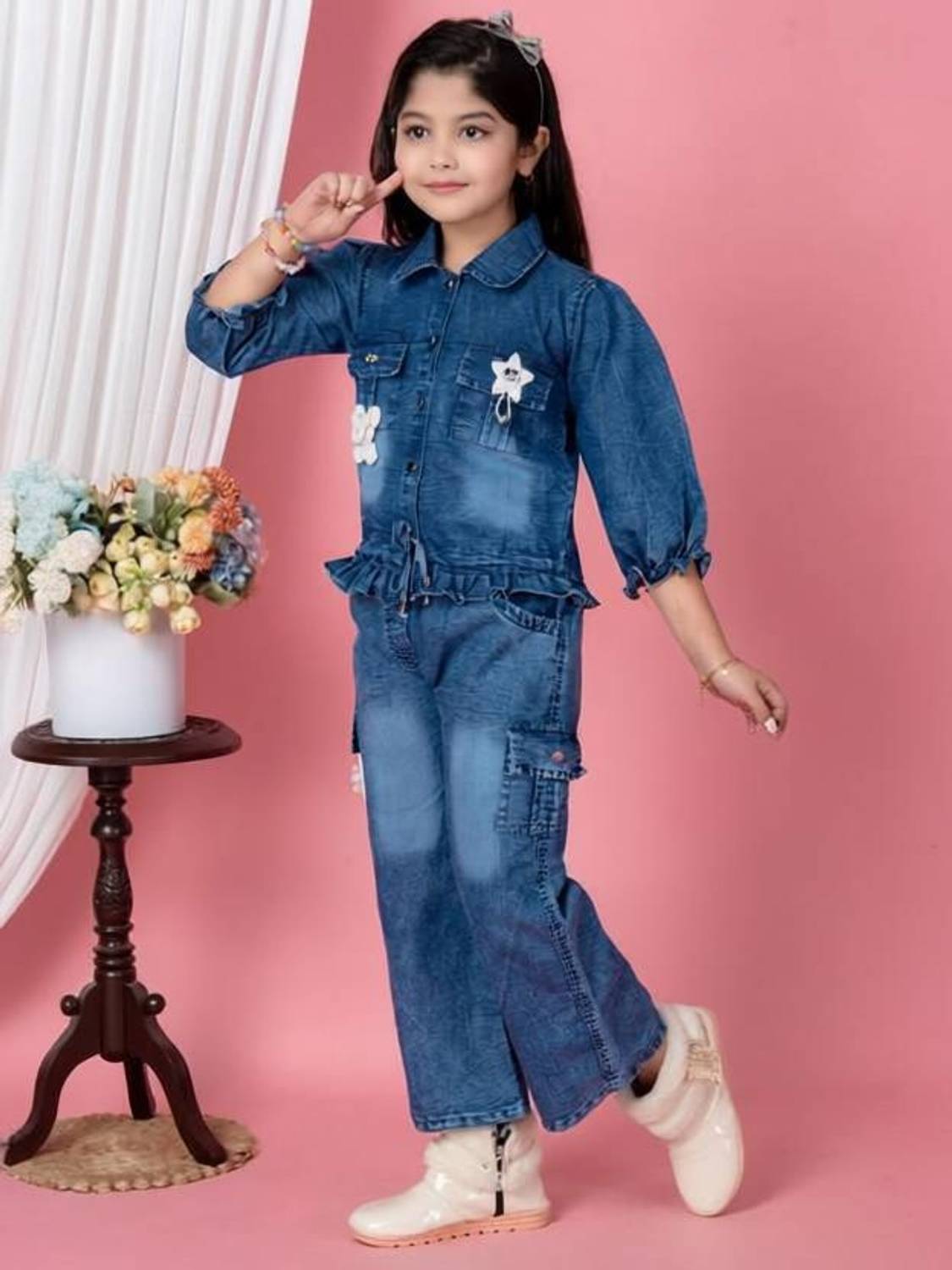 Ar creation Girls Party(Festive) Jacket Jeans