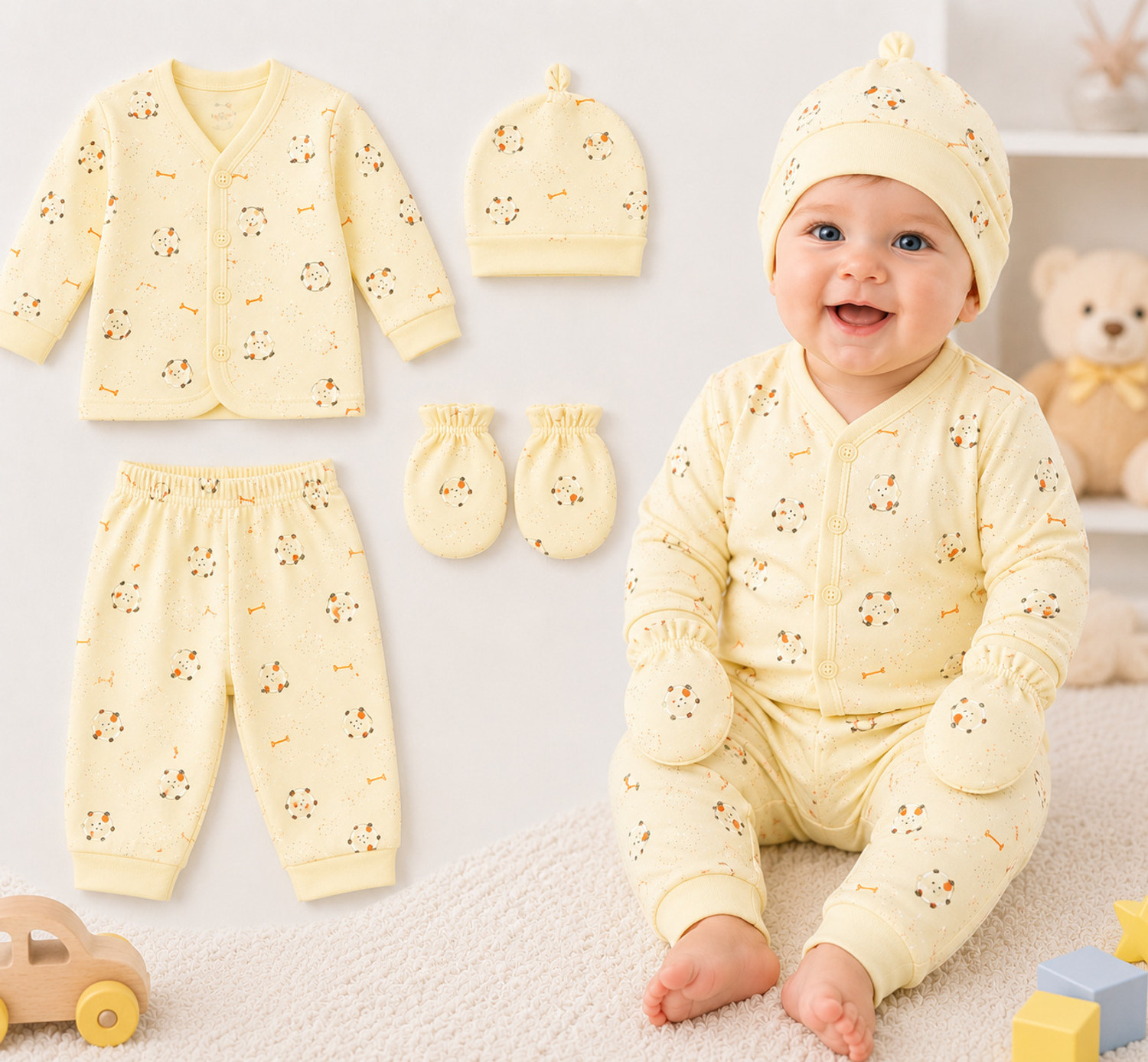 Image of Ekdori Baby Boys & Baby Girls Casual Dress Cap, Mitten