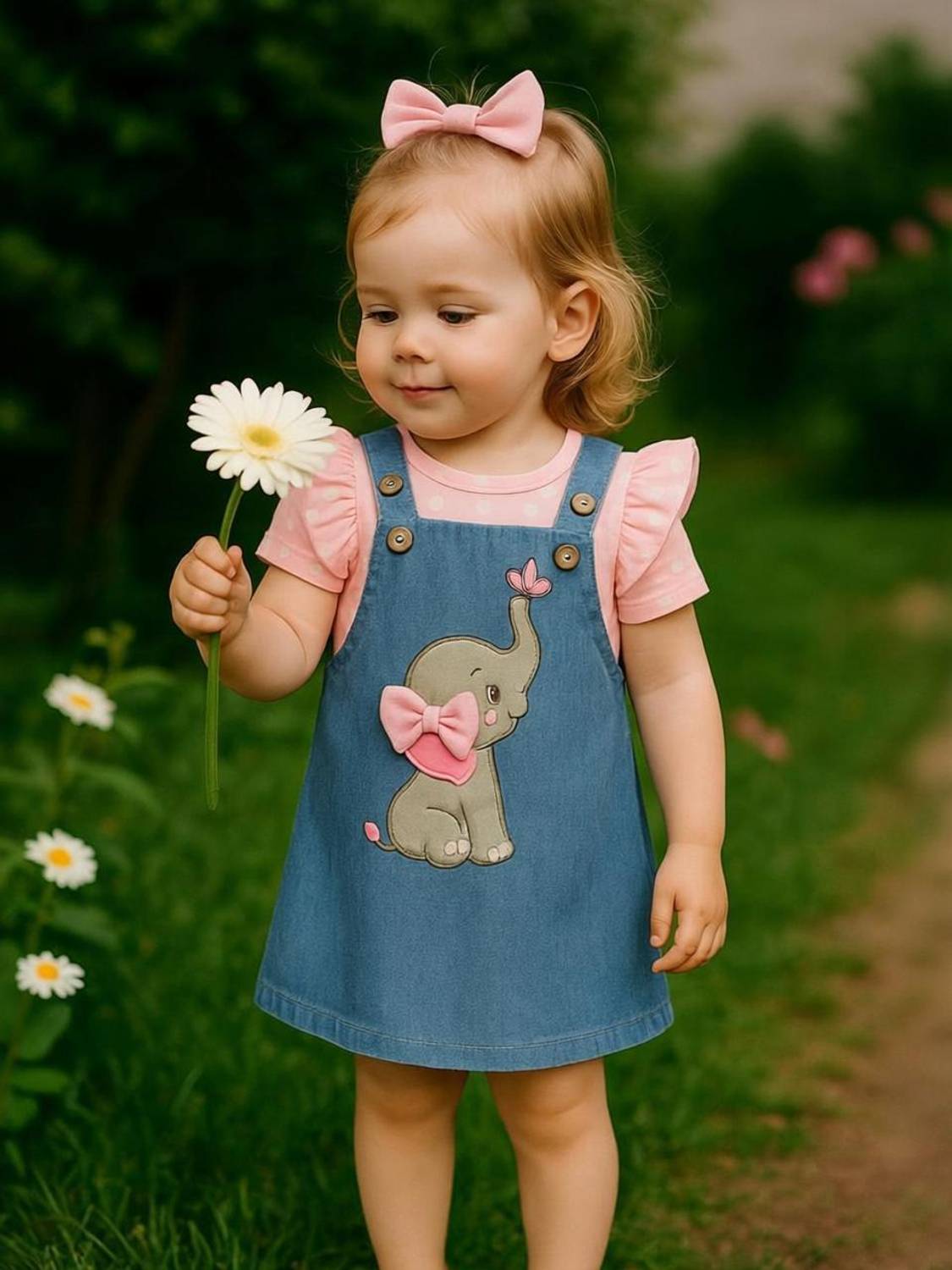 Aazeen fashion Baby Girls Party(Festive) Top Dungaree